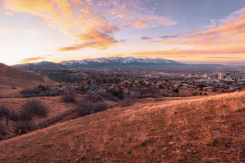 View of Salt Lake City from the northern foothills
